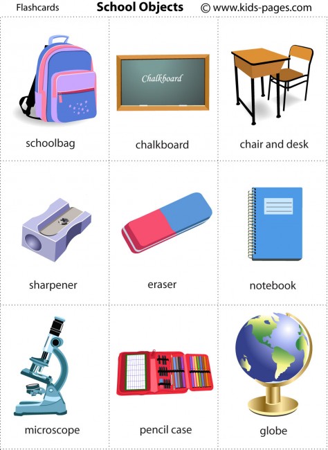 School Objects flashcard